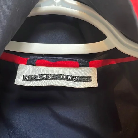 Noisy May sz L Red Navy Wide Stripe Jacket nautical fisherman - Picture 3 of 10